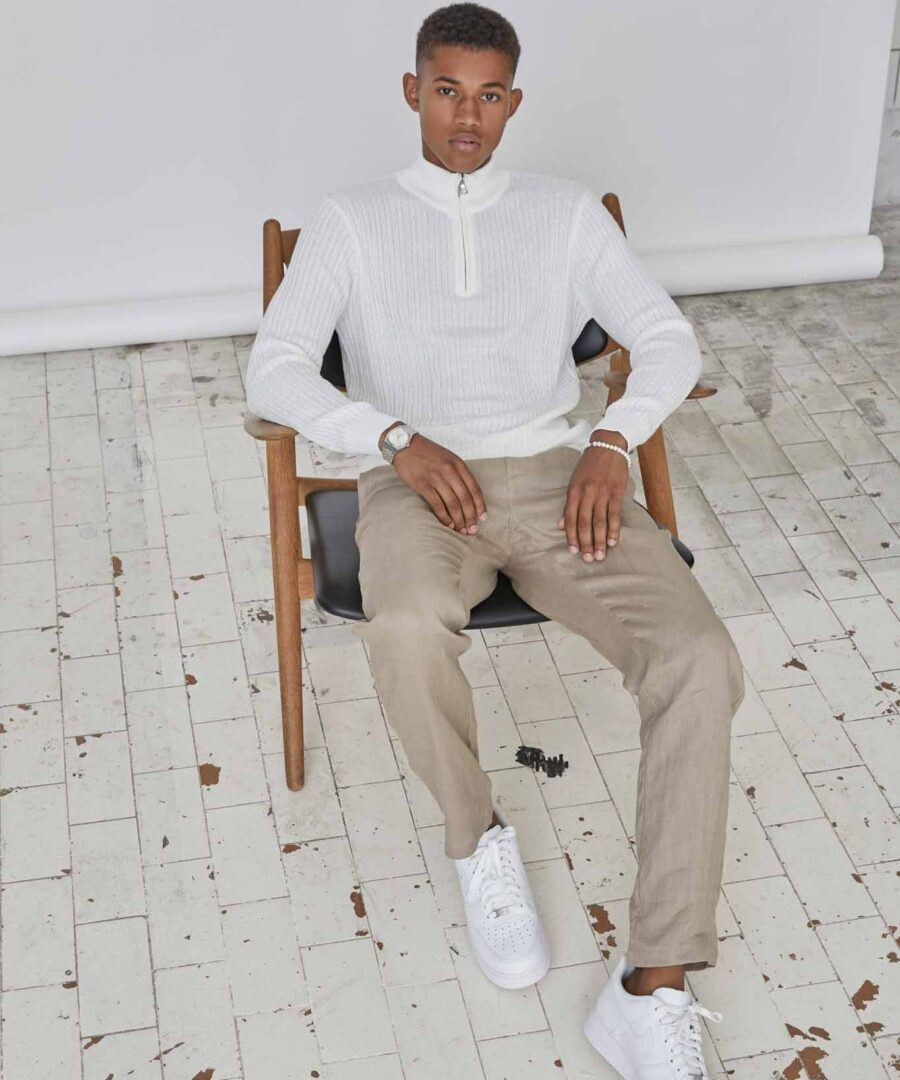 100% flax pants mocha