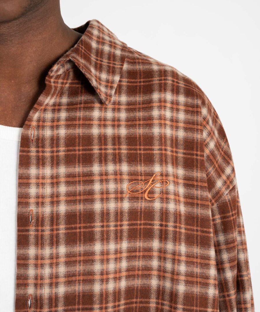 Checkered flannel shirt Bordeaux