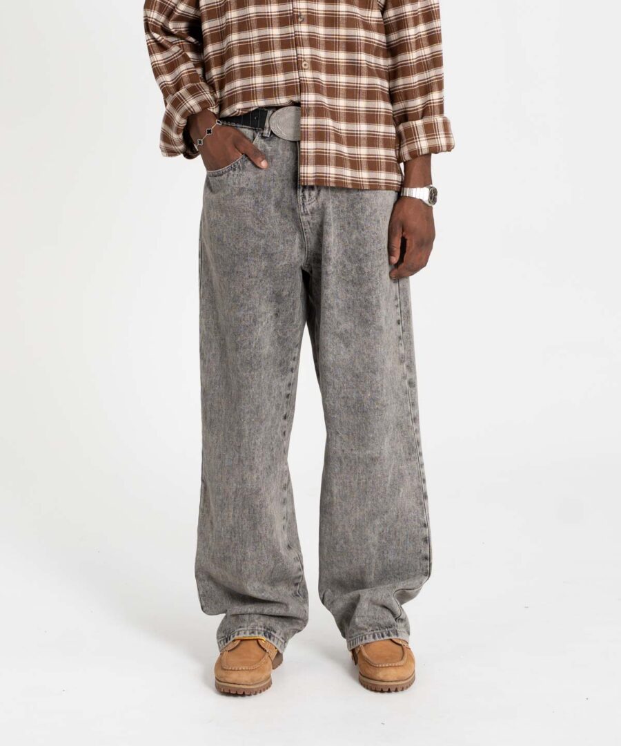 Baggy denim jeans washed gray