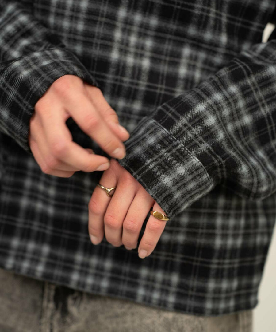 Checkered flannel shirt gray