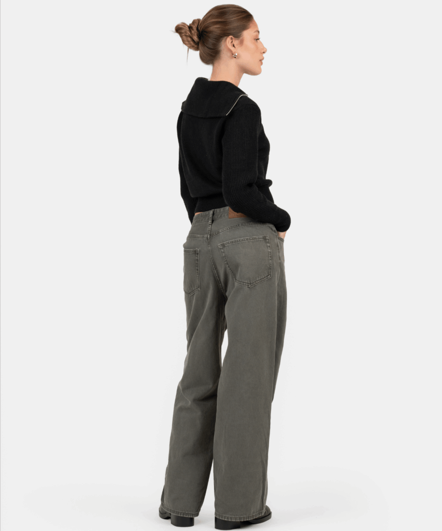 Baggy denim jeans khaki green