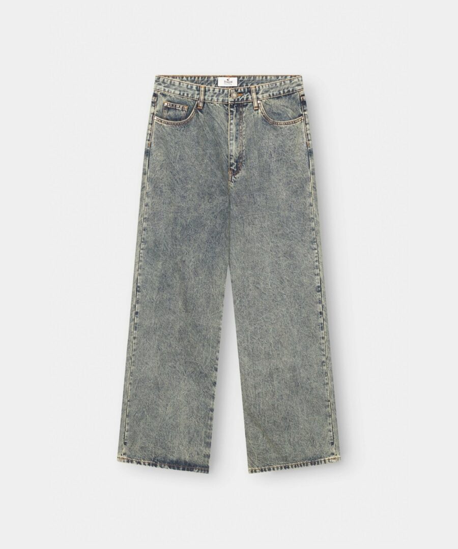 Baggy denim jeans mid blue vintage wash