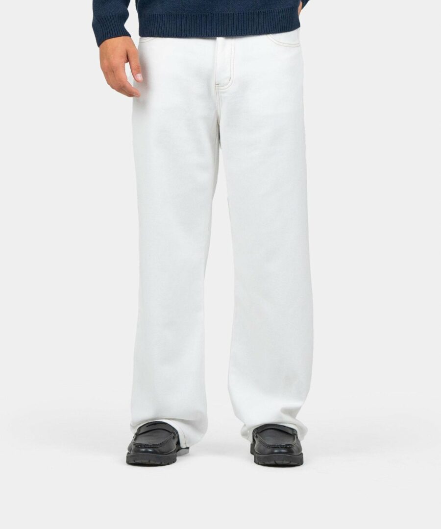Baggy denim jeans white