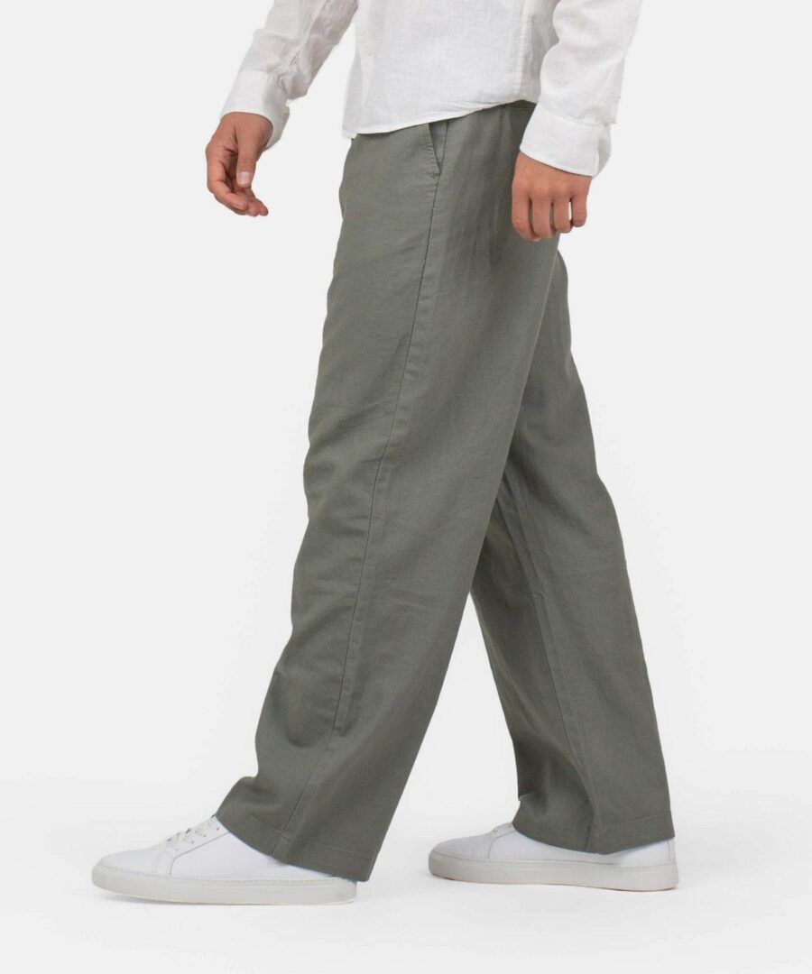 Baggy flax pants Army