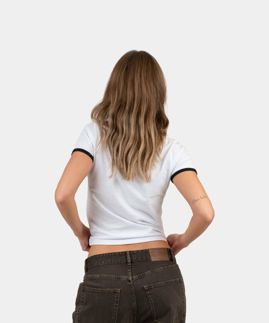 Contrast Baby Tee White