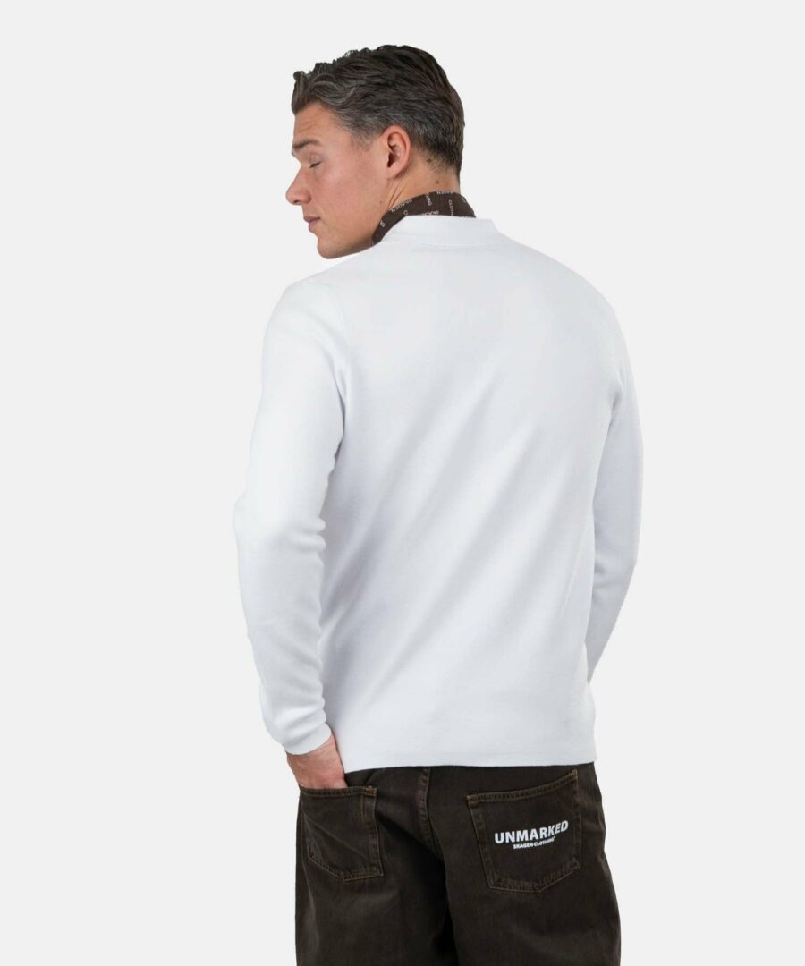 Half zip polo white