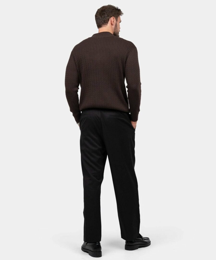 Half zip knit brown
