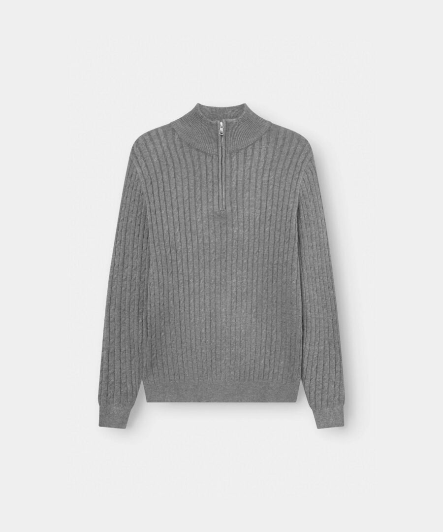 Half zip knit gray