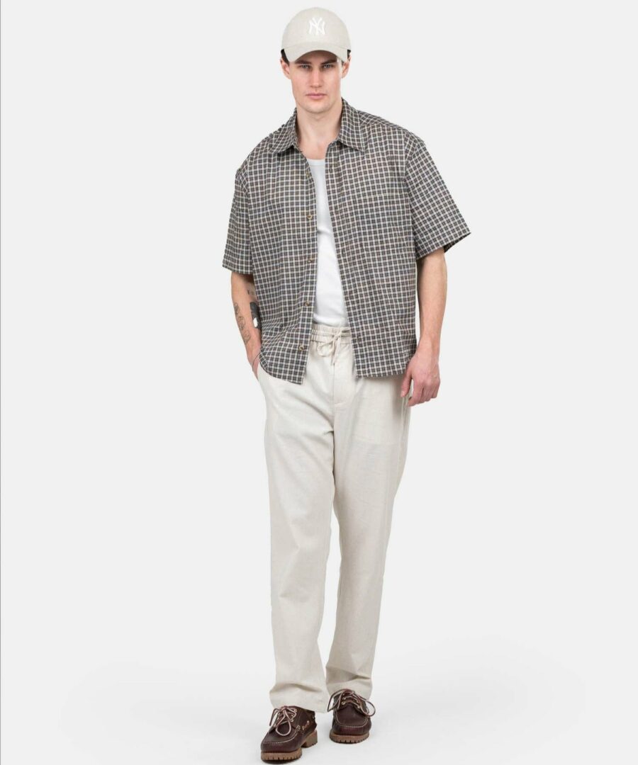 Heavyweight flax pants beige