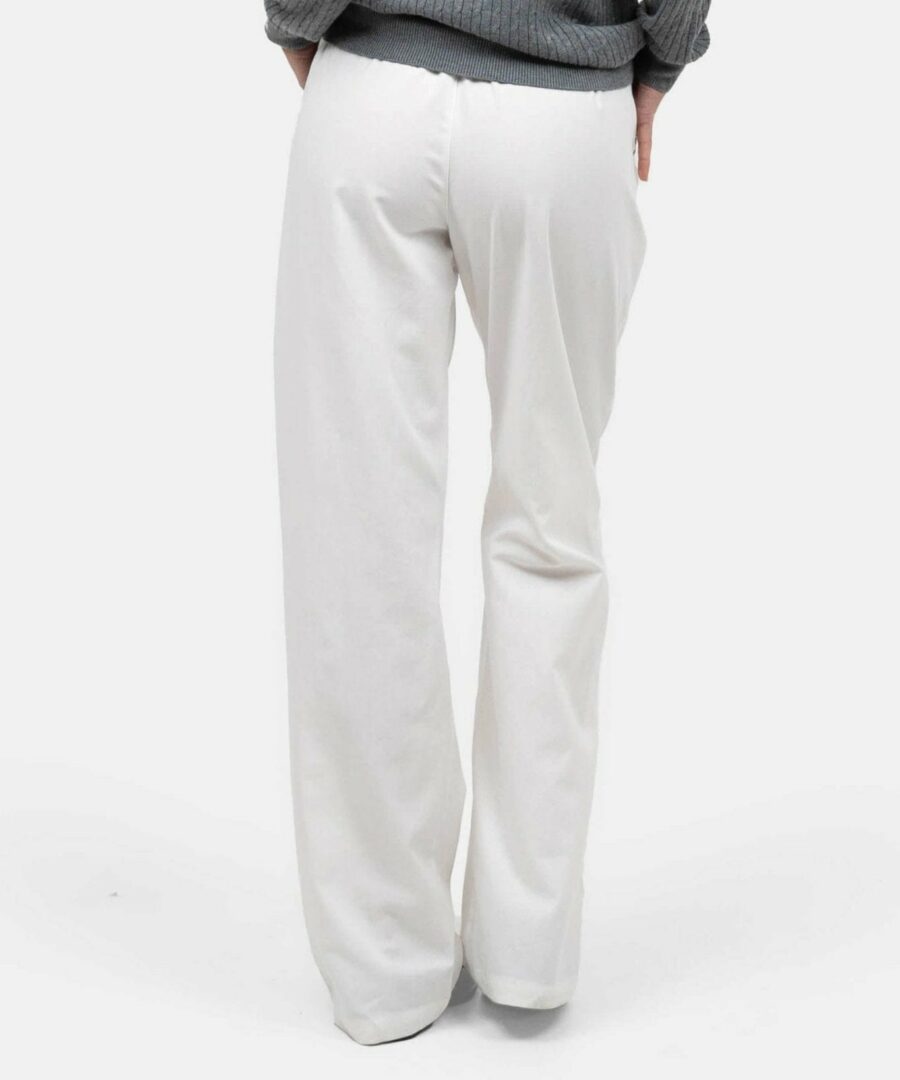 Heavyweight flax pants high -waisted white