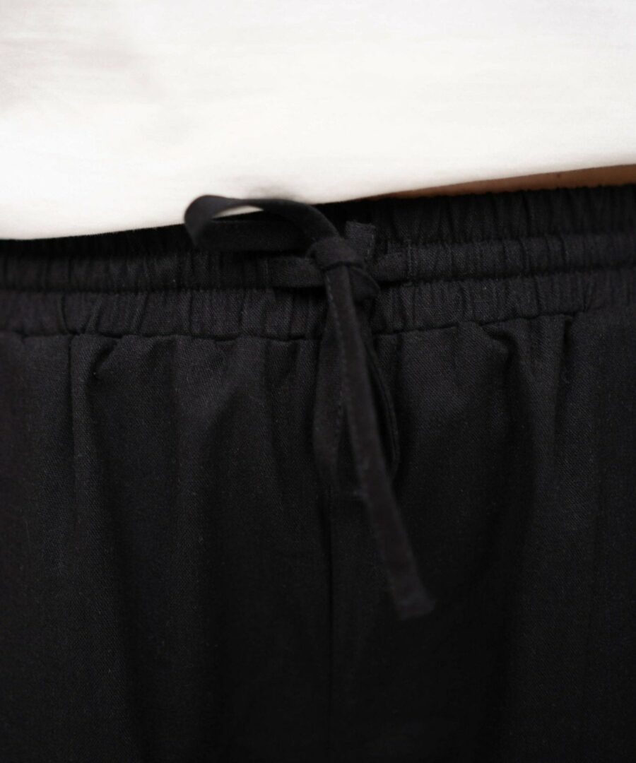 Heavyweight flax pants high -waisted black