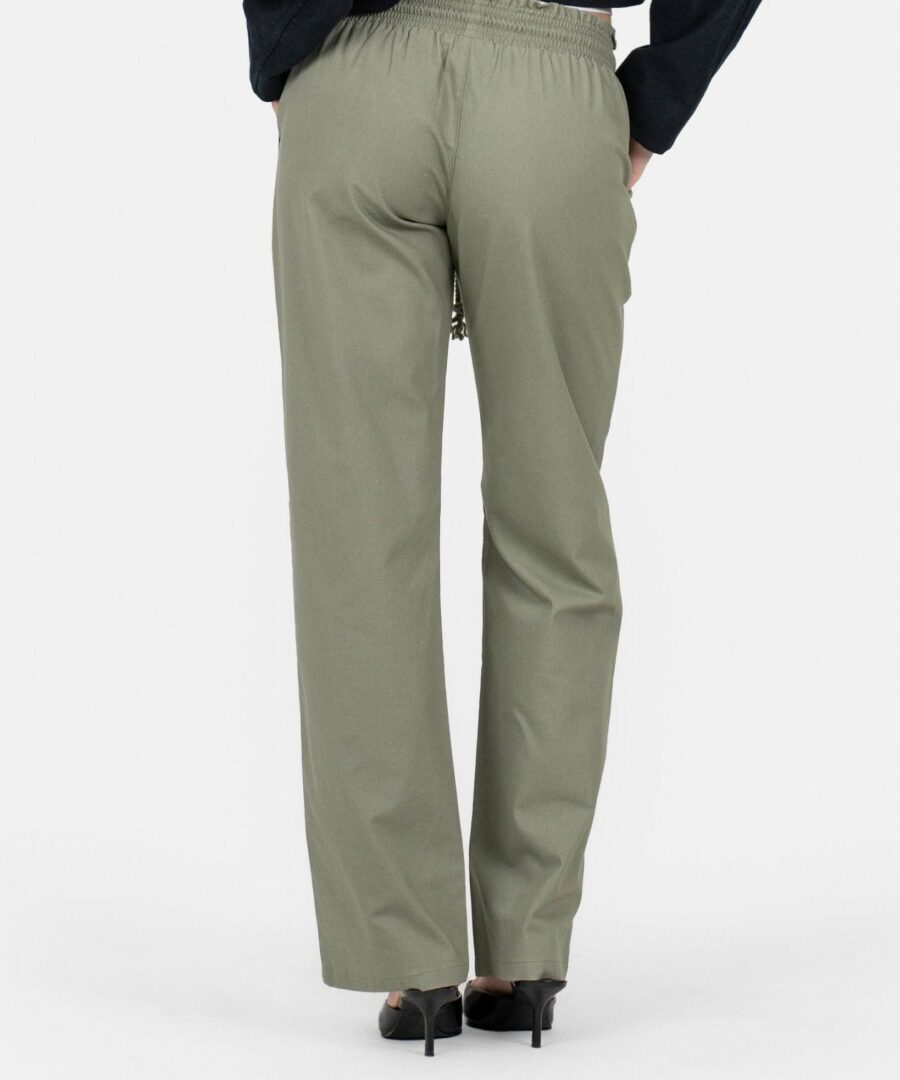 Heavyweight flax pants low -waisted army