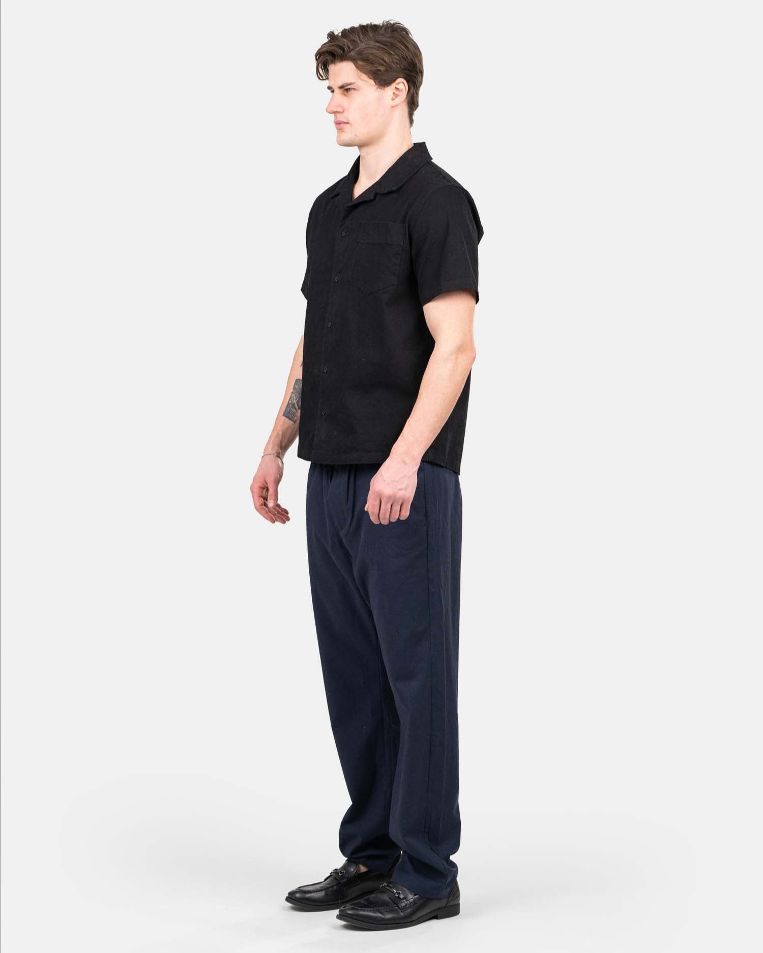 Heavyweight flax pants Navy