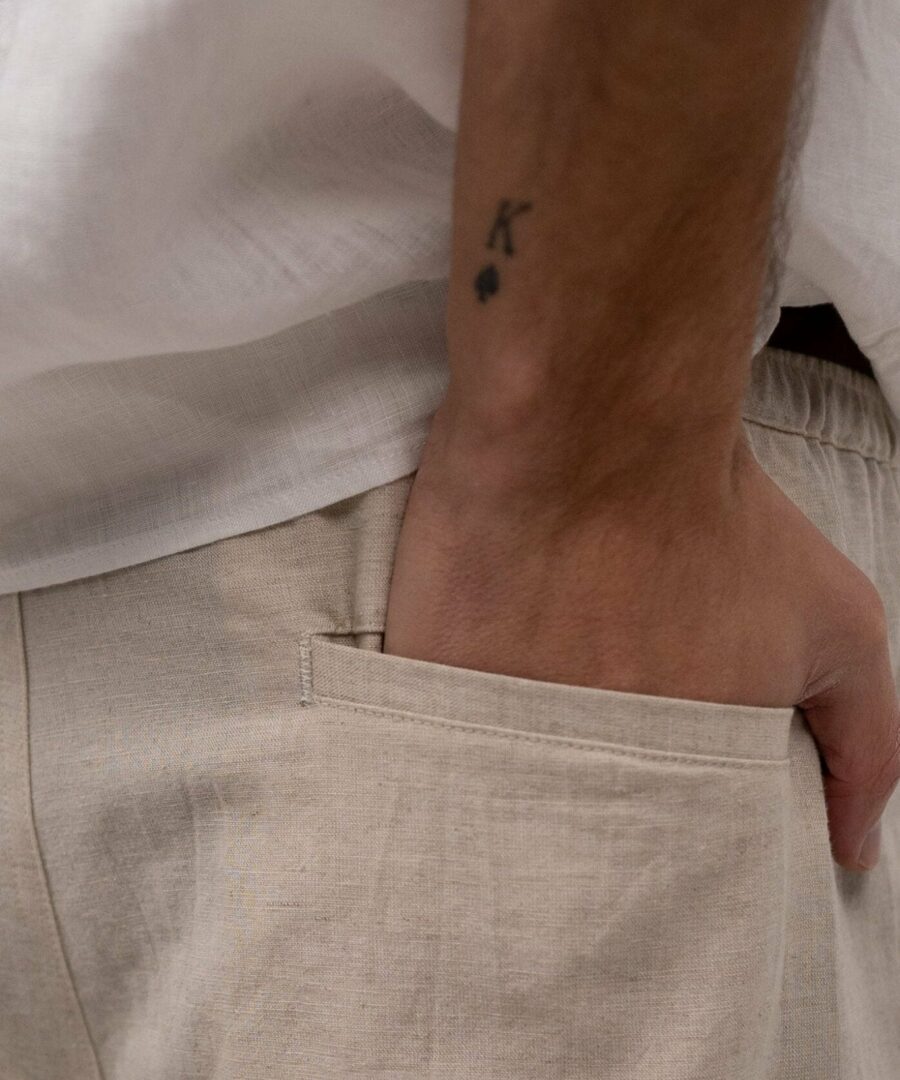 Flax pants beige