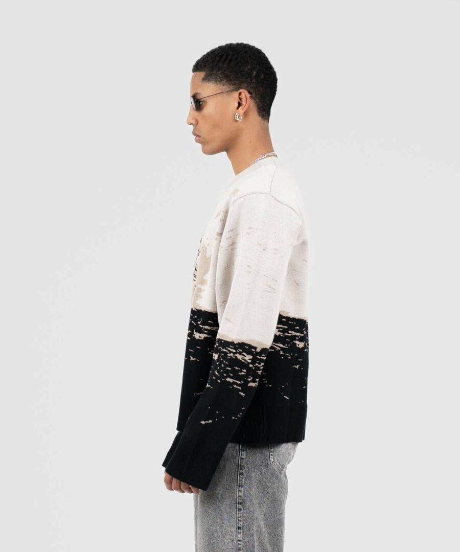 Jaquard Knit Brown Boat