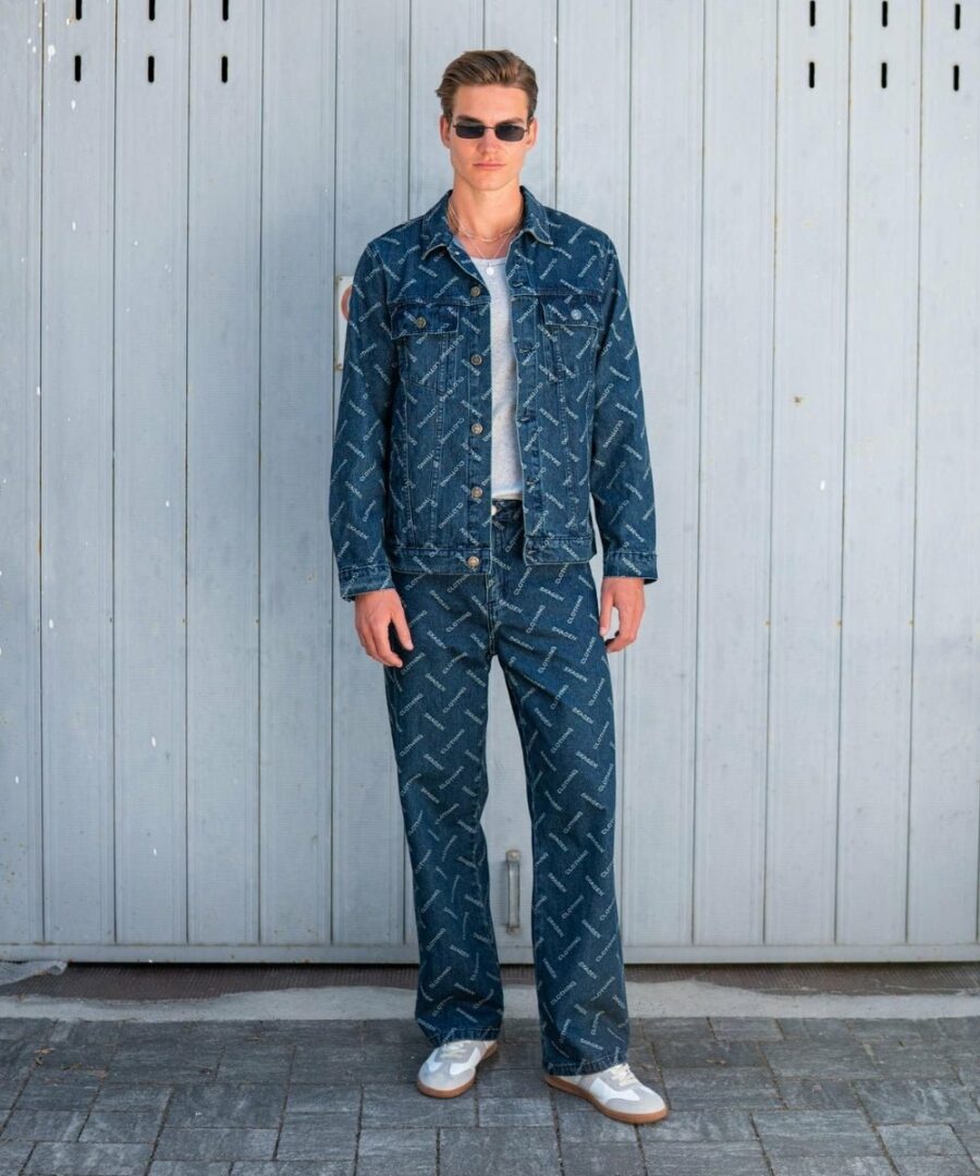 Monogram denim jacket indigo