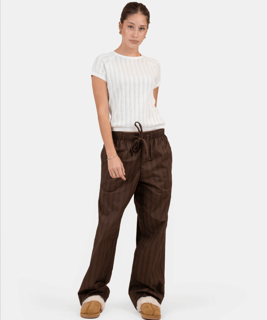 Pajamas pants brown striped