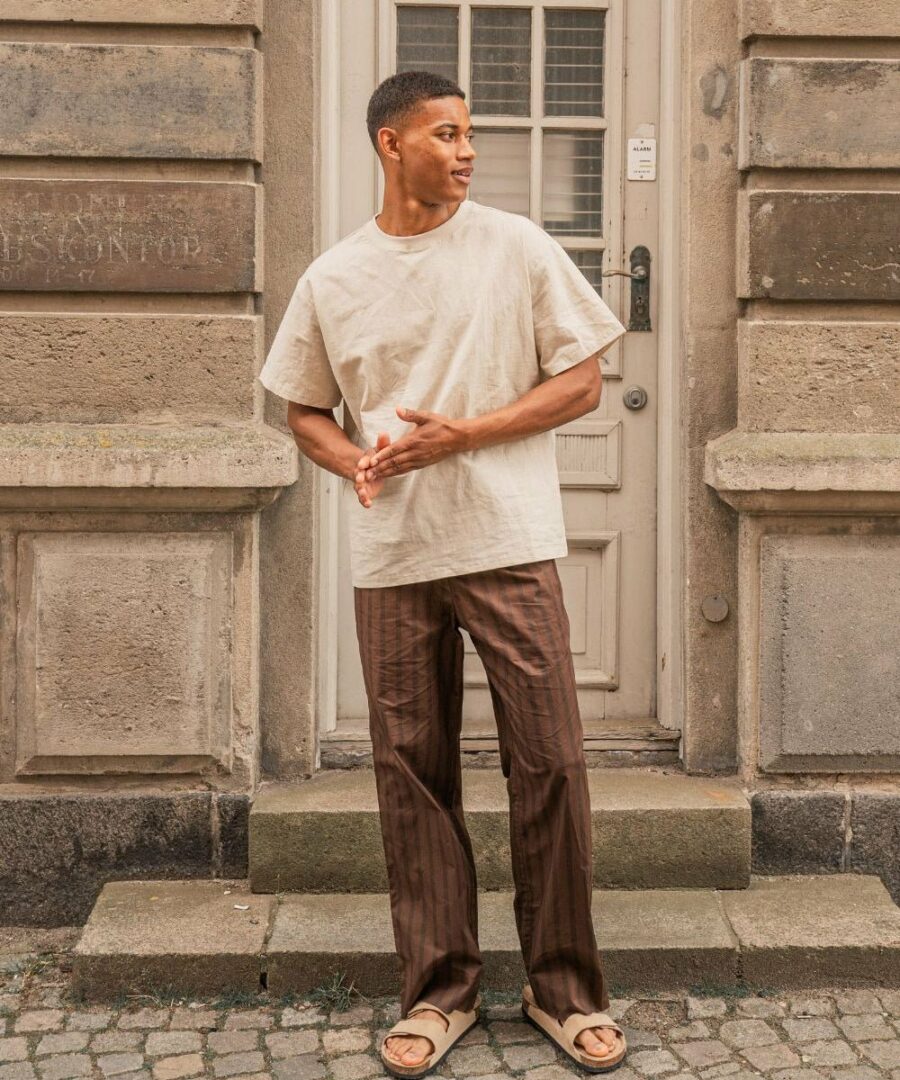 Pajamas pants brown striped