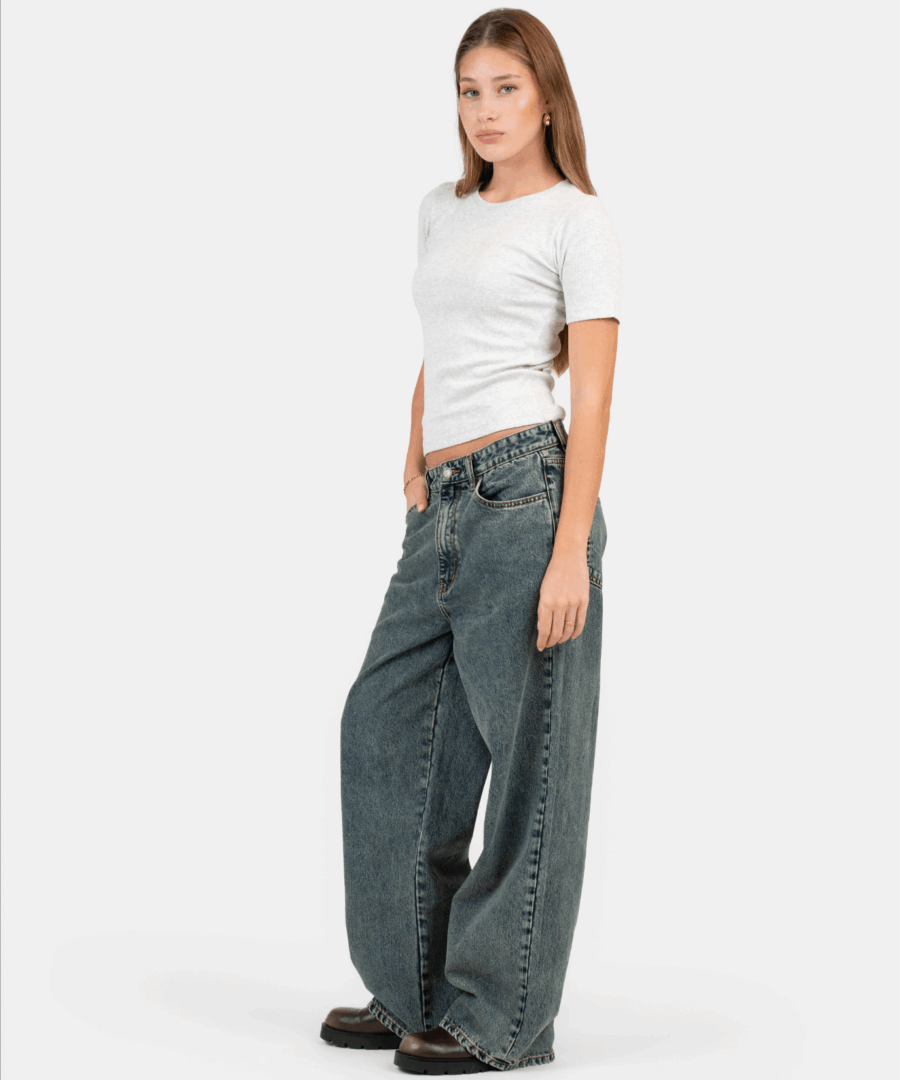 T-shirt with fitted sleeves gray